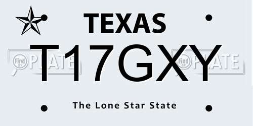 T17GXY Texas License Plate
