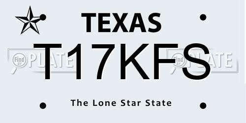 T17KFS Texas License Plate