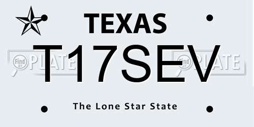 T17SEV Texas License Plate