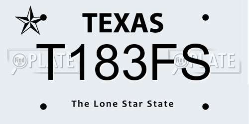 T183FS Texas License Plate