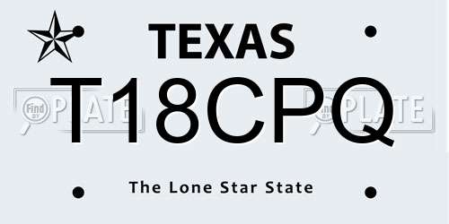 T18CPQ Texas License Plate