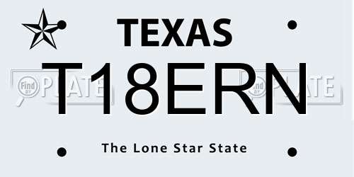 T18ERN Texas License Plate
