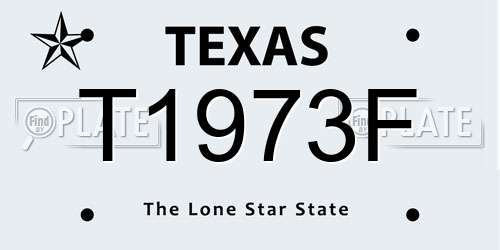 T1973F Texas License Plate