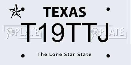 T19TTJ Texas License Plate
