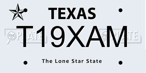 T19XAM Texas License Plate