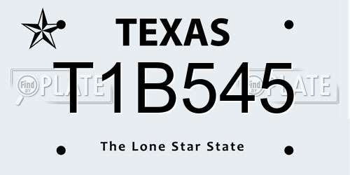 T1B545 Texas License Plate