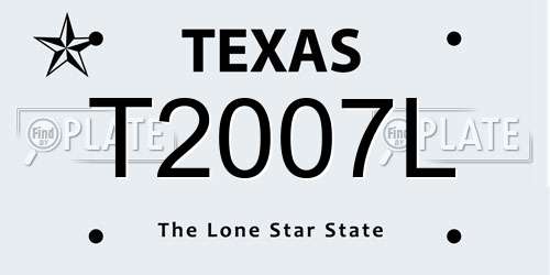 T2007L Texas License Plate