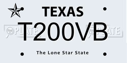 T200VB Texas License Plate