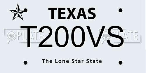 T200VS Texas License Plate