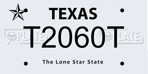 T2060T Texas License Plate