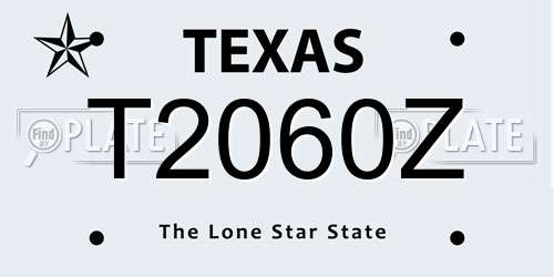 T2060Z Texas License Plate