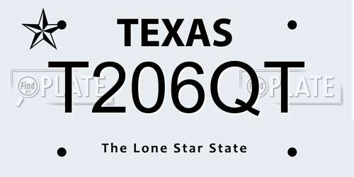 T206QT Texas License Plate
