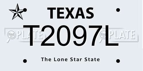 T2097L Texas License Plate