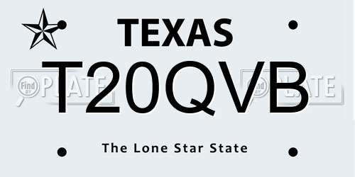 T20QVB Texas License Plate