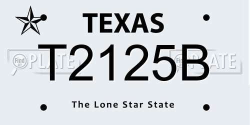 T2125B Texas License Plate