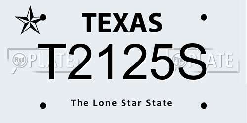 T2125S Texas License Plate