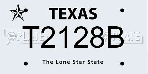T2128B Texas License Plate