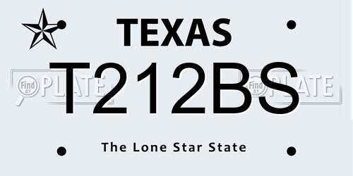T212BS Texas License Plate