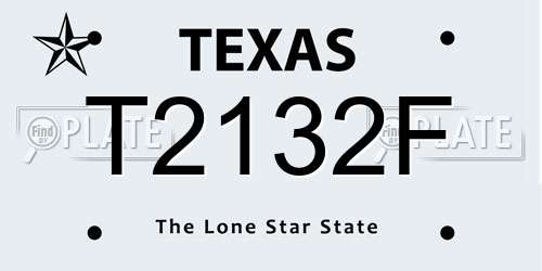 T2132F Texas License Plate