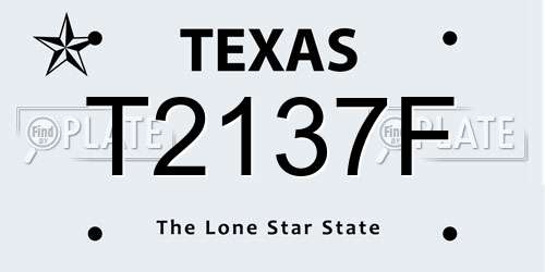 T2137F Texas License Plate