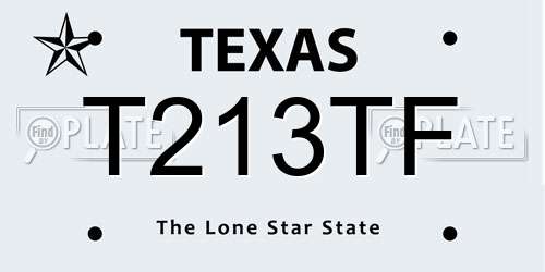 T213TF Texas License Plate