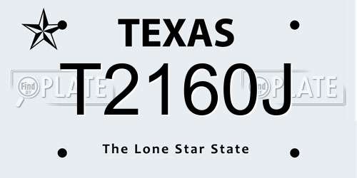 T2160J Texas License Plate