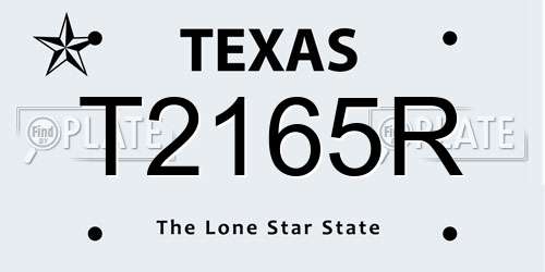 T2165R Texas License Plate