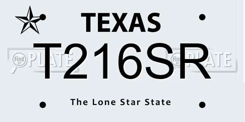 T216SR Texas License Plate