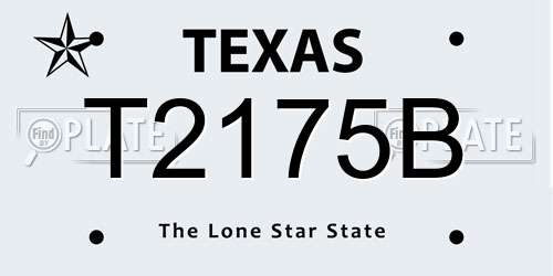 T2175B Texas License Plate