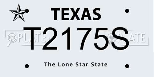 T2175S Texas License Plate
