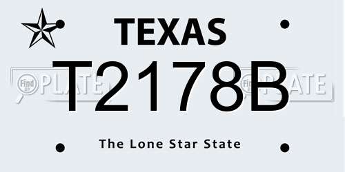 T2178B Texas License Plate