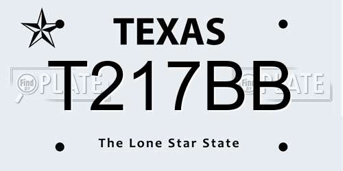T217BB Texas License Plate