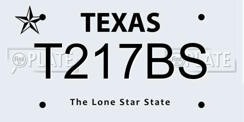 T217BS Texas License Plate