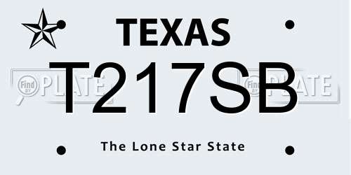 T217SB Texas License Plate