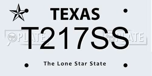 T217SS Texas License Plate