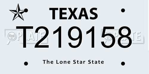 T219158 Texas License Plate