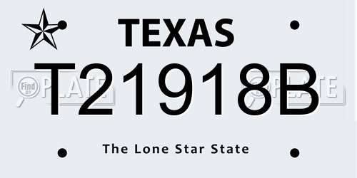 T21918B Texas License Plate