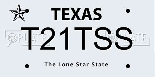 T21TSS Texas License Plate