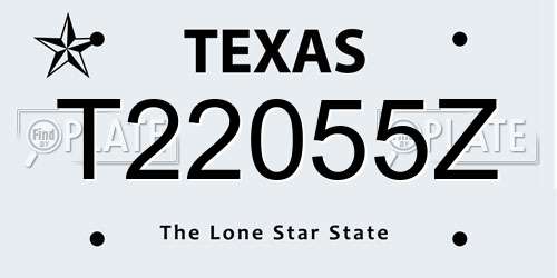 T22055Z Texas License Plate