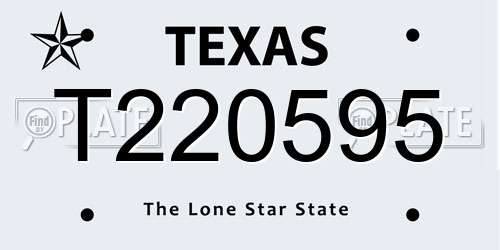 T220595 Texas License Plate