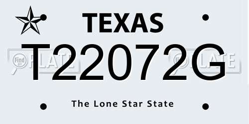 T22072G Texas License Plate