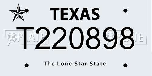 T220898 Texas License Plate
