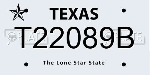 T22089B Texas License Plate