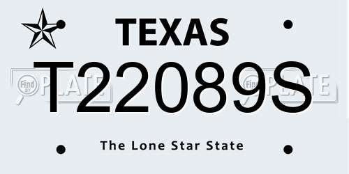 T22089S Texas License Plate