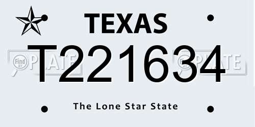 T221634 Texas License Plate