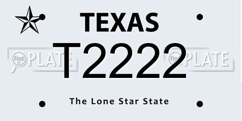 T2222 Texas License Plate