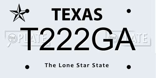 T222GA Texas License Plate