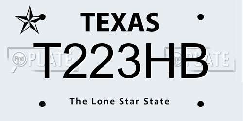 T223HB Texas License Plate