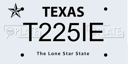T225IE Texas License Plate