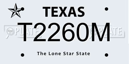 T2260M Texas License Plate
